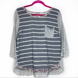 Anthropologie Postmark Striped Floral Blouse Top💕